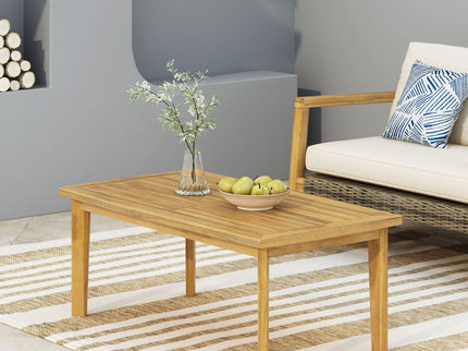 Outdoor Rectangular Coffee Table - Brown