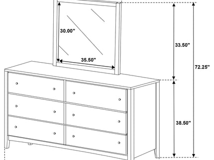 Clement - 6 Drawer Dresser With Mirror - Dark Coffee