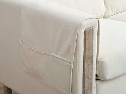 Comfortable Solid Wood Three-Seater Sofa, Soft Cushions, Durable And Long-Lasting, 79.5" Sofa Couch For Living Room