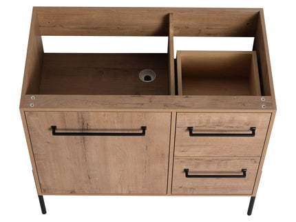 35" Freestanding Bathroom Vanity With Soft Close Doors And 2 Drawers (Vanity Only) - Imitative Oak