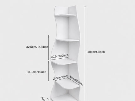 5 Tier S - Shaped Corner Shelf For Living Room