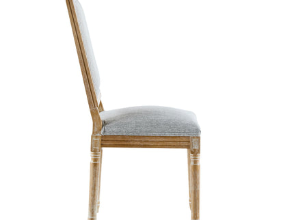 French Country Style Dining Chair With Upholstered Seating And Fluted Legs