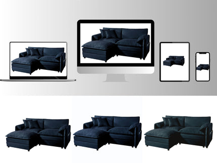 Modern Oversized Loveseat Sofa With Deep Seat And Diy Combination