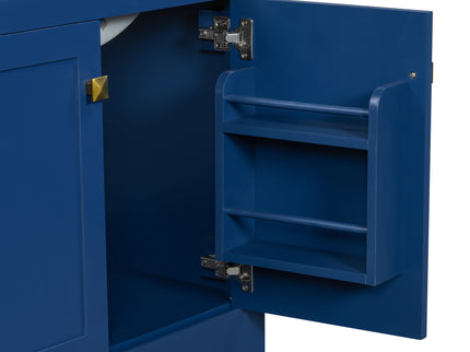 Bathroom Vanity With Single Sink, Combo Cabinet Undermount Sink, Bathroom Storage Cabinet With Two Doors And A Drawer, Soft Closing, Multifunctional Storage, Solid Wood Frame