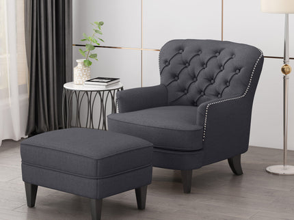 Enchante - Living Room Set With Tufted Back Club Chair And Ottoman