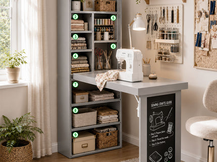 Folding Desk With Storage, Foldable Convertible Writing Table With Blackboard And Shelves For Home Office
