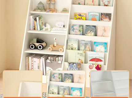 Bookshelf And Toy Storage Organizer, 4 Tier Bookcase With Display Stand For Playroom