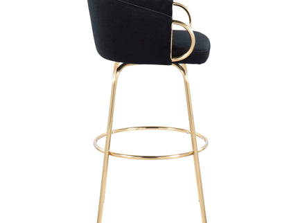 Claire - Contemporary / Glam Fixed Height Bar Stool (Set of 2) Round Footrest (Set of 2)