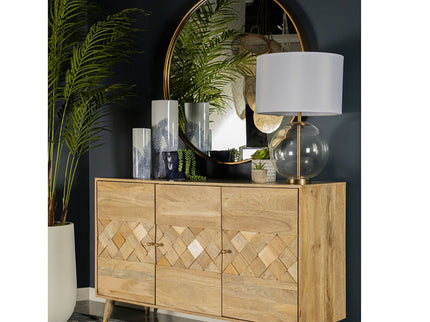 Austin - 3 Door Accent Cabinet With Tapered Legs - Natural