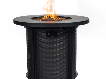 Propane Round 40000Btu Fire Pit Table - Black