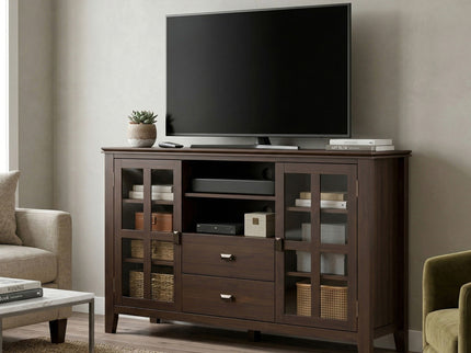 Artisan - Tall TV Media Stand - Natural Aged Brown