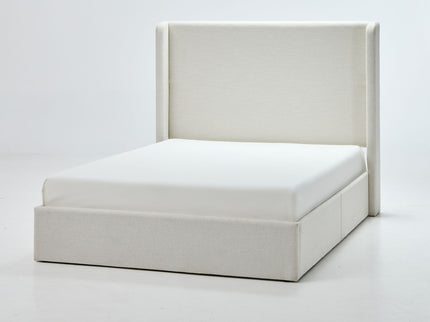 Carmen - Full Size Upholstered Wingback Bed - Ivory