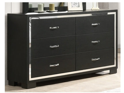6 Drawer Dresser With Handles Bedroom Furniture - Black