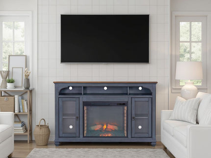 Fireplace TV Stand For TVs Up To 80" - Blue