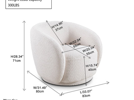 Swivel Accent Upholstered Barrel Chair