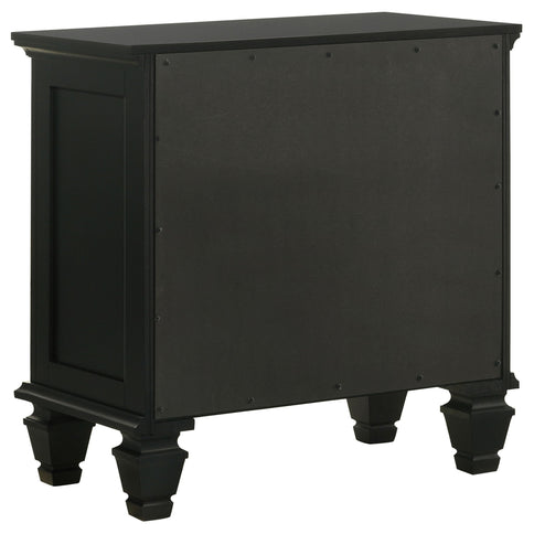 3 Drawer Nightstand With Pull Out Tray - Black