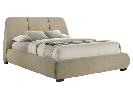 Modern Upholstered Platform Bed With Tufted Headboard