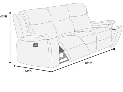 Modern Manual Motion Living Room Set & Hidden Cup Holders