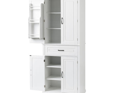 Bathroom Storage Cabinet With Doors And Drawer, Adjustable Shelf
