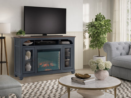 Fireplace TV Stand For TVs Up To 80" - Blue