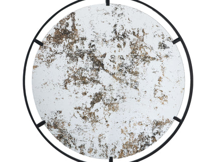 Theodor - Mirror With Industrial Design Round Mirror With Metal Frame For Wall Decor & Entryway Console Lean Against Wall - Black