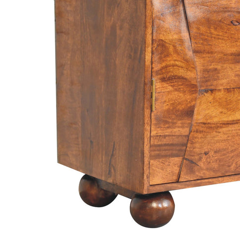 Wavecrest Cabinet, 4 Shelves - Chestnut