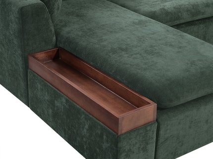 Modern L Shaped Sectional Sofa With Upholstery And Wooden Storage