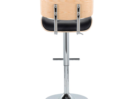 Lombardi - Contemporary Adjustable Barstool With Swivel With Straight T Footrest (Set of 2)