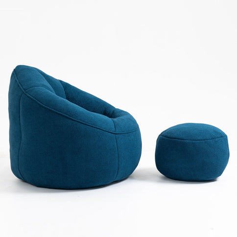 Bedding Bean Bag Sofa Chair High Pressure Foam With Footrest