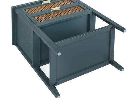 2 Drawer Side Table, Natural Rattan