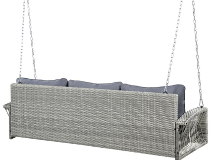 3 Person Large Patio Swing Bench With Cushions For Backyard