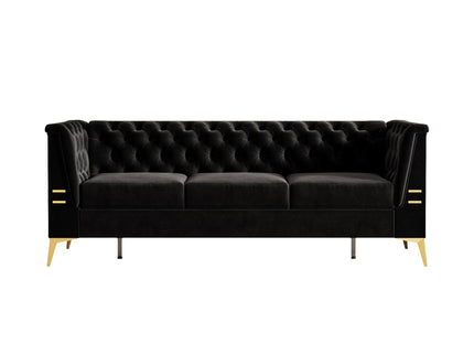 Luxurious Sofa With Legs, Modern Chesterfield Design, Tufted Upholstery, 3 Seat Couch For Living Room And Office
