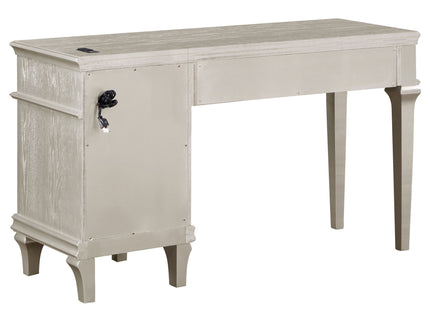 Colwood - 4 Drawer Vanity Desk With And Built In Charging - Silver Gray