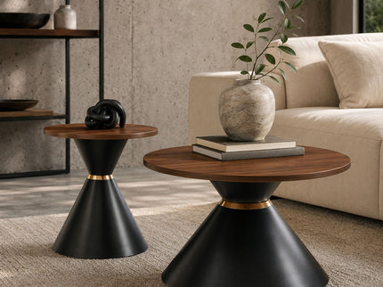 2 Piece Round Coffee Table Set For Living Room
