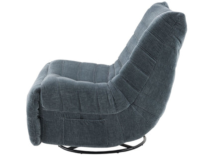 Talmon - Chenille Glider Recliner With Swivel - Dark Gray