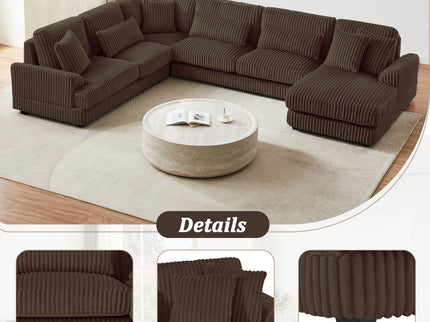Oversized Sectional Sofa U - Shaped Sofa Couch Modern Sofa Upholstered In Soft With A Chaise Lounge For Living Room