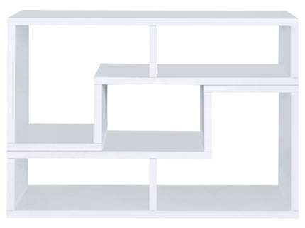 Convertable L-Shaped Bookcase With Open Shelves - White