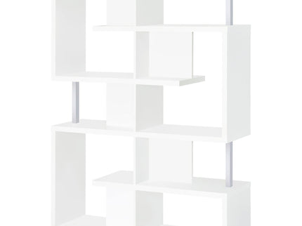 5 Tier Geometric Bookcase - White