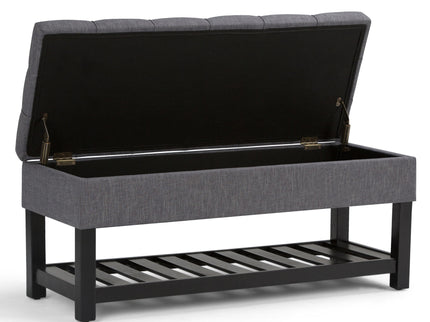 Saxon - Upholstered Transitional Storage Ottoman Bench