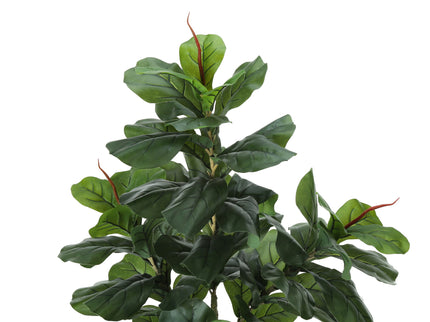 47" Tall, Artificial Plant, Fiddle Tree, Indoor, Faux, Fake, Floor, Greenery, Potted, Real Touch, Decorative - Green / Black