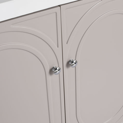 Contemporary Freestanding Bathroom Vanity With Resin Sink & Soft-Close Cabinet Doors