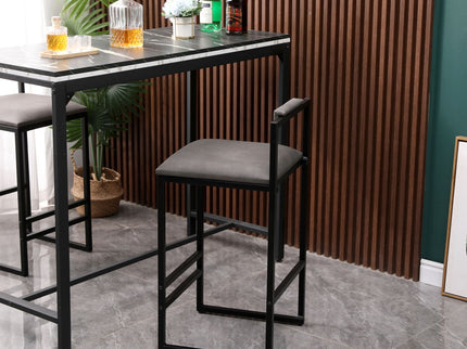 Elegant Bar Stool Set With Backrest And Footrest, Counter Height (Set of 2)