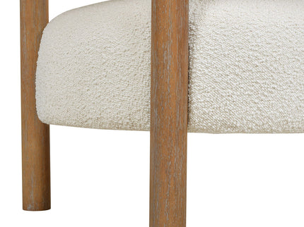 Fuji - Mid Century Modern Barrel Accent Arm Chair - Ivory White