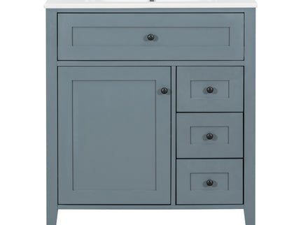 Bathroom Vanity With Sink, 3 Drawers And Adjustable Shelf