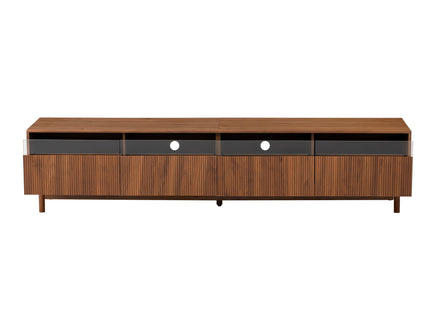 TV Stand, Entertainment Center With Fluted Drawers For Living Room - Walnut