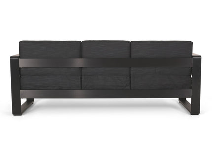 Giovanna - 3 Seater Sofa With Aluminum Frame And Water Repellence Cushions - Black