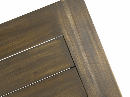 Acacia Wood Dining Table With Slat Design