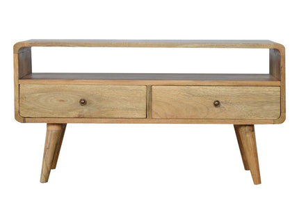 Solid Wood Curved Media Unit
