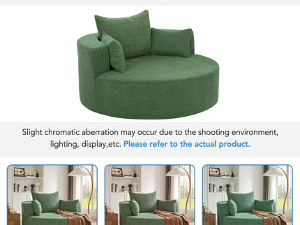 360° Swivel Accent Barrel Chair With 3 Removable Pillows For Living Room