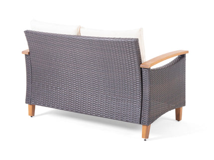 Isla - Transitional Chat Set With Water Resistant Cushions - Teak